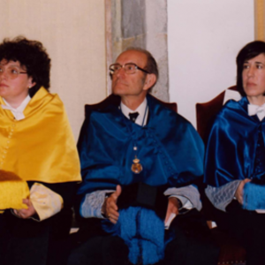 10-5-1999. César Milstein, premio Nobel 1984, en la ceremonia de Doctor Honoris Causa